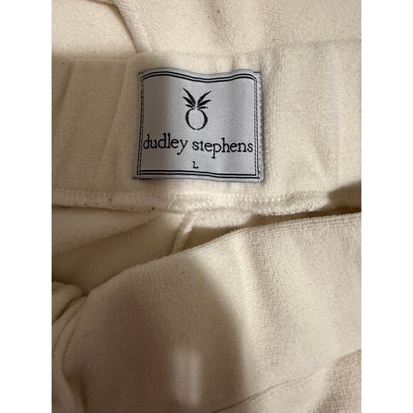 Dudley Stephens White Terry Fleece Elastic Waist Size Large Sweatpants - Picture 2 of 6